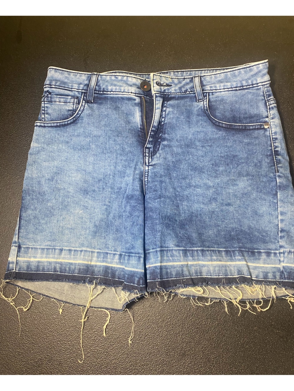 Women’s Blue Jean Shorts with Frayed Edges. Size Small
